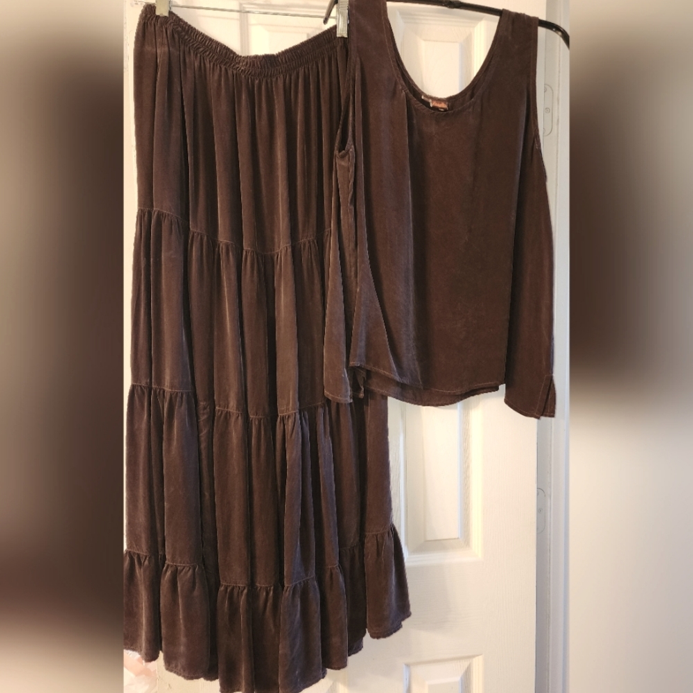 2 piece top and skirt